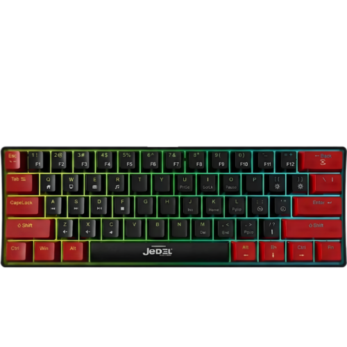 Jedel KL-69 Wired Mechanical Gaming Keyboard – Black & Red (Red Switch)