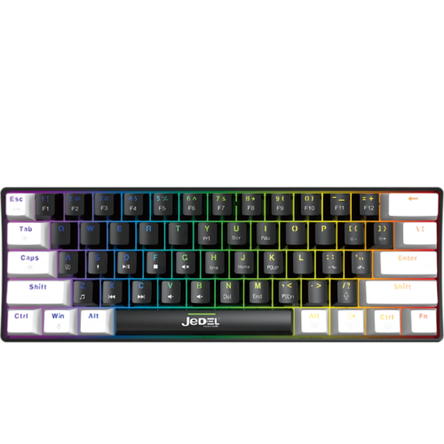 Jedel KL-69 Wired Mechanical Gaming Keyboard – White & Black (Red Switch)